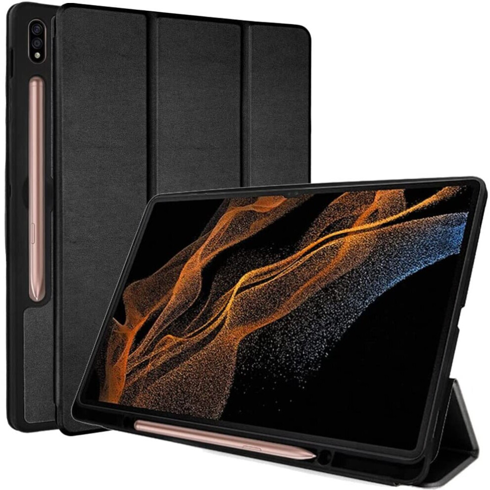 TECHGEAR Smart Case for Samsung Galaxy Tab S8 Ultra 14.6" 2022 (SM-X900 / SM/X906) PU Leather Slim Smart Case Stand Cover with...