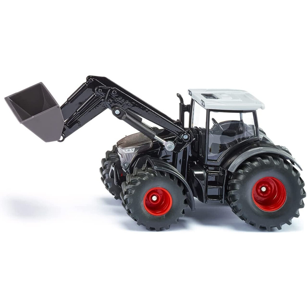 siku 1990, Fendt 942 Vario with Front Loader, Toy Tractor, 1:50, Metal/Plastic, Black, Moving Bucket and Front Loader, Rear and...