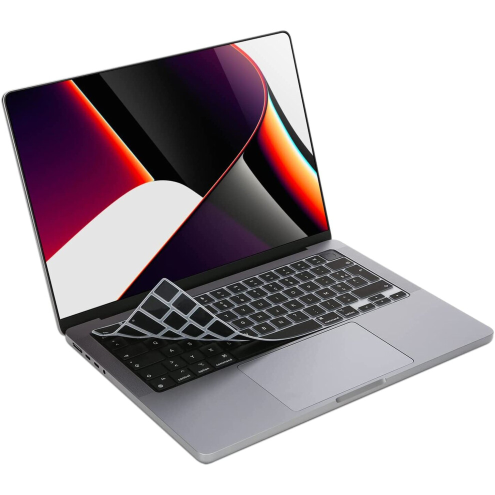 Silicon Keyboard Cover Protector For 2021 Latest Macbook Pro 14" / Pro 16" (Model A2442/A2485)(Uk/Eu Layout), Silicon... Black 780669886923