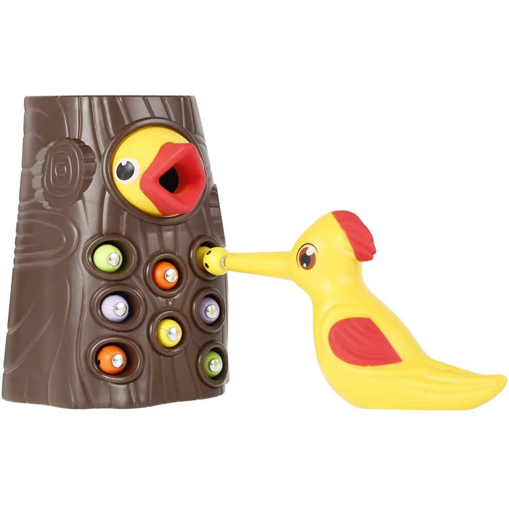 Hungry Woodpecker Toy for Two Years Old Kids Magnetic Woodpecker Game Development Fine Motor Skills Woodpecker Catch Worm Toy...