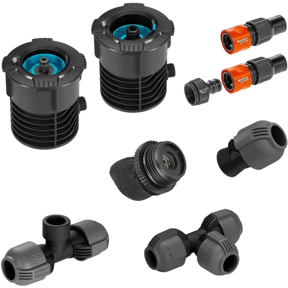 Gardena Sprinkler System Starter Set Pipeline: Complete starter set for the pipeline system, water intake all around the house...