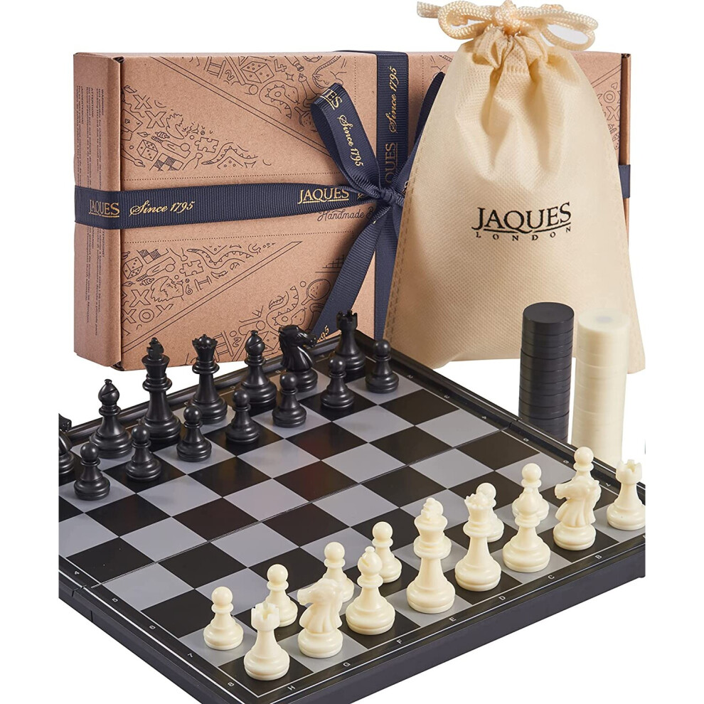 Jaques of London Magnetic Chess Set & Draughts Board Game | Travel Chess Set for Adults & Kids Chess Set | Since 1795