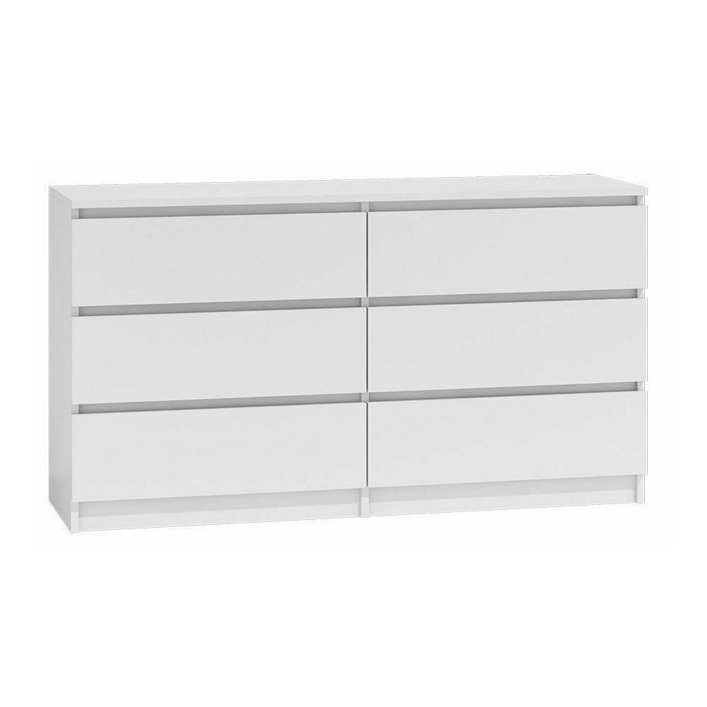 (6 Large Drawer) MODERN - White Chest Of Drawers Bedroom Furniture Storage Bedside 2 to 8 Drawers