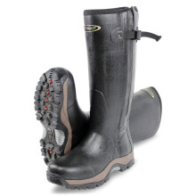 (8 UK EU42, Black) Dirt Boot Unisex Neoprene Rubber Wellington Muck Boot Pro-Sport Zip Wellies