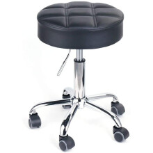 Black Portable Working Breakfast Stool Wheel Chair Home Garden Best