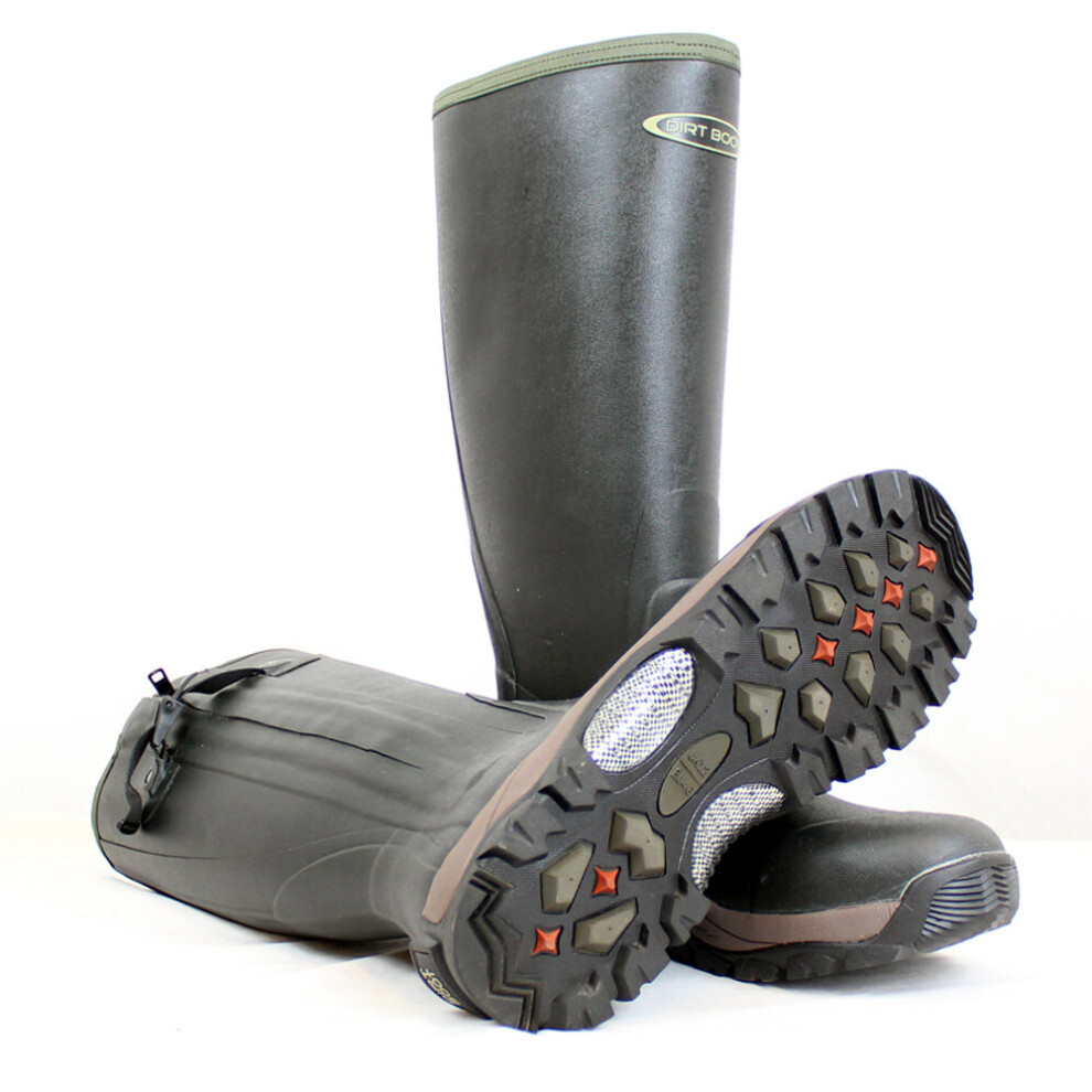Dirt Boot (5 Uk Eu38, Green) Unisex Neoprene Rubber Wellington Muck Boot Pro-Sport Zip Wellies