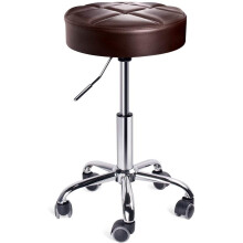 Brown Portable Working Breakfast Stool Seat Wheel Chair Home Best