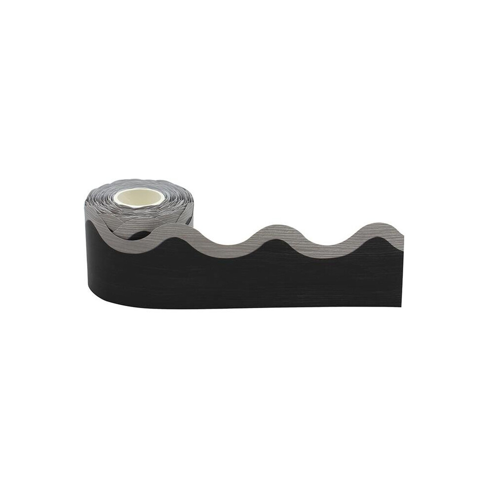 Photos - Garden & Outdoor Decoration Teacher Created Resources TCR8944-3 50 ft. Modern Farmhouse Black with Grey Scalloped Rolled Border Trim, Pack of 3