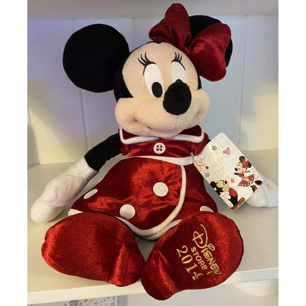 Disney Store Christmas 2014 Minnie Mouse Plush Soft Toy