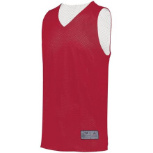 ASI 161.408.L Adult Tricot Mesh 2.0 Reversible Jersey, Scarlet & White - Large