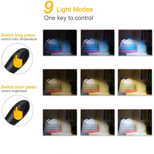Rechargeable Book Light,  14 LED Double Head Clip on Reading Light 2