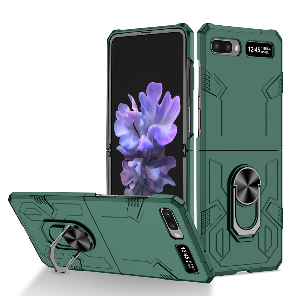 Amhello (Green) Magnetic Ring Stand Case Pc Shockproof Cover For Samsung Galaxy Z Flip 1 2 Green