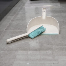 JVL Pro Clean Anti-Bacteria Dustpan and Brush with Rubber Bristles, Blue, One Size
