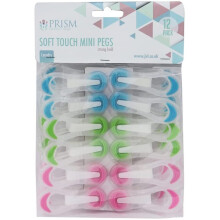 JVL Prism Soft Touch Mini Pegs, Pack of 12