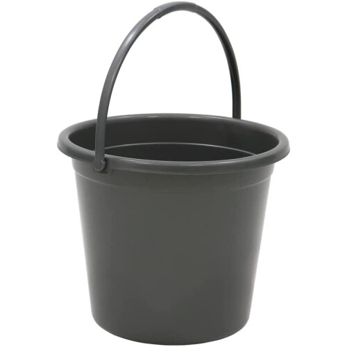 JVL 10 Litre Round Recycled Plastic Bucket, Grey 1