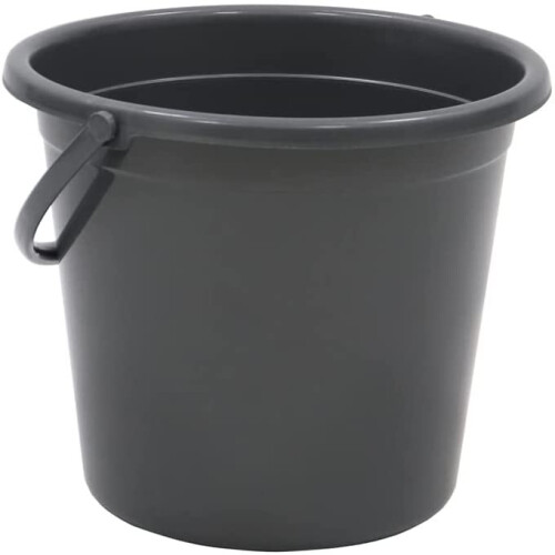 JVL 10 Litre Round Recycled Plastic Bucket, Grey 2