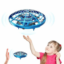 (Blue) Mini Drone Ufo Hand Operated Rc Helicopter Drone Toy For Kids