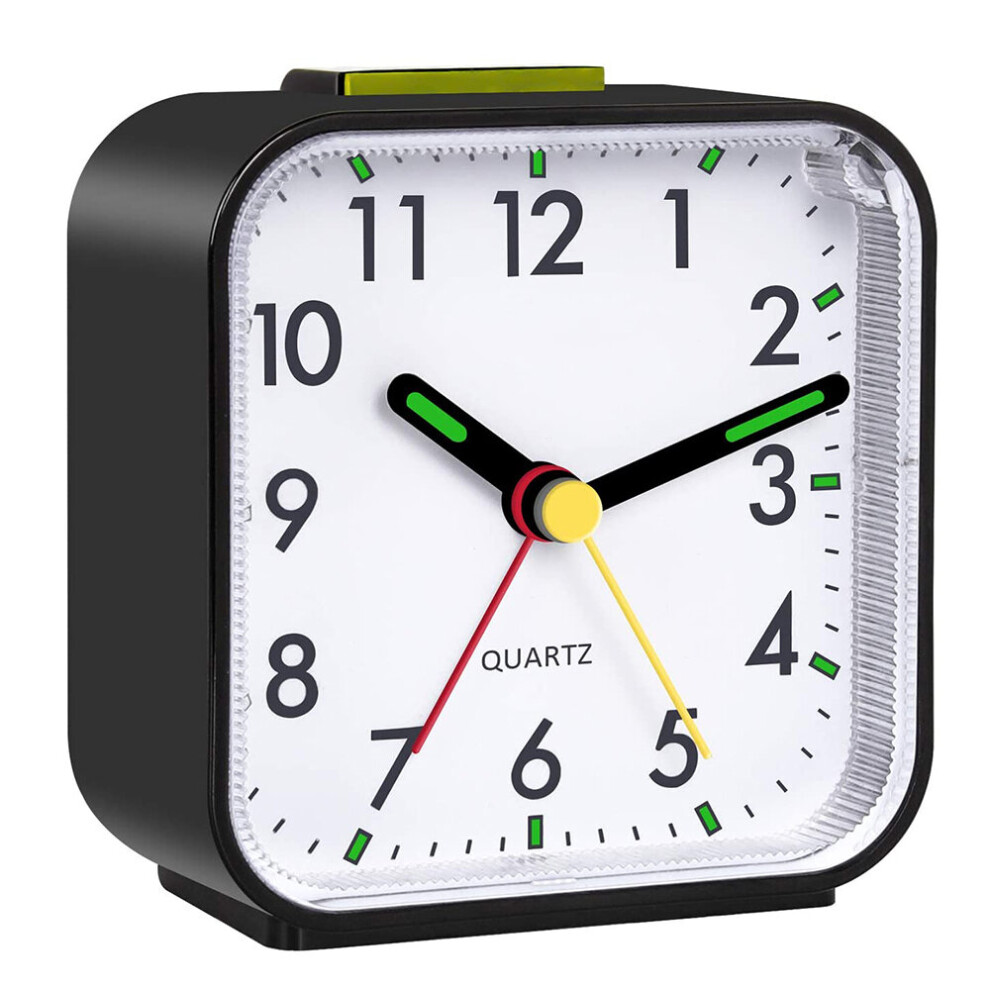 Lynker Quartz Alarm Clock With Night Light Bedside No Tick Snooze Table Clock