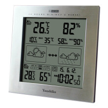 Weather Station with Radio Controlled Clock Indoor Outdoor Temperature Thermometer, Humidity, Date & Frost Alarm