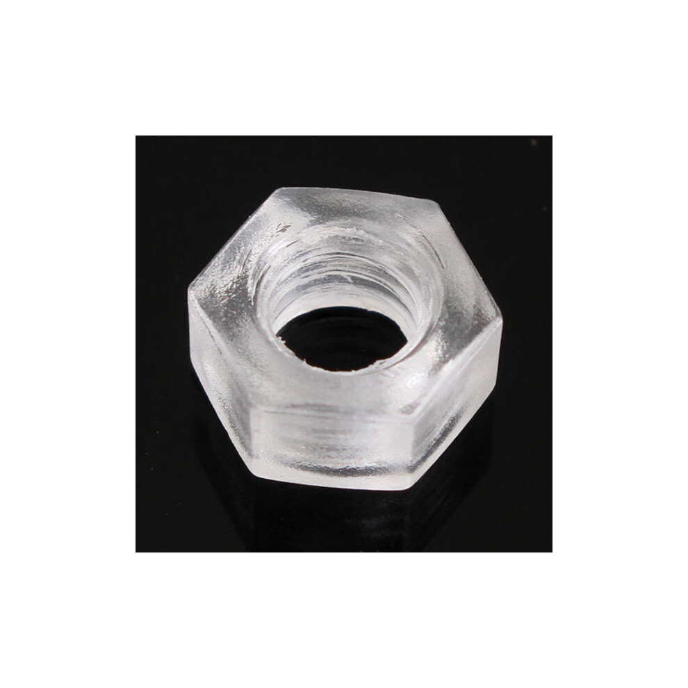 (M4) 20Pcs M3 To M6 Pc Transparent Screws Nylon Screws Plastic Screws Nuts 3654659407849