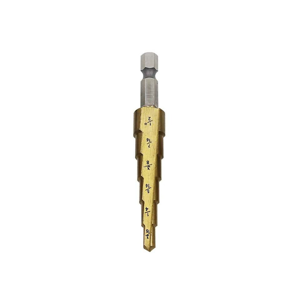 () 3/16-1/2 1/4-3/4 1/8-1/2 Inch Step Drill Bit Type 1/4 Shank