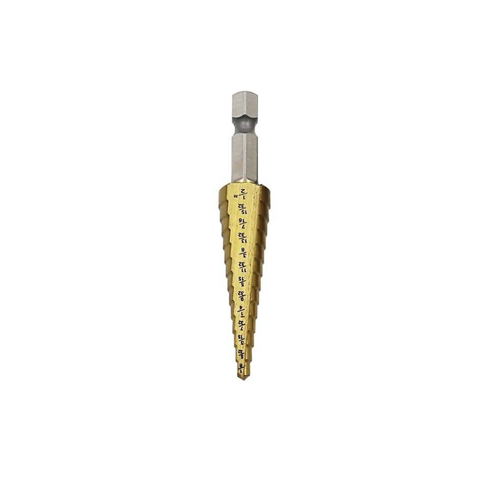 () 3/16-1/2 1/4-3/4 1/8-1/2 Inch Step Drill Bit Type 1/4 Shank