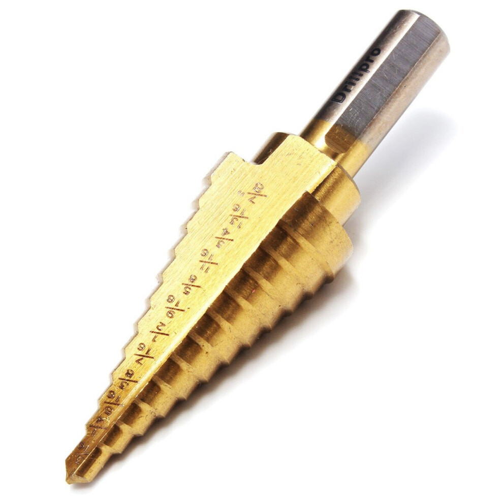 () Hss Titanium Pagoda Drill/Ladder Drill 1/4&3/8&1/2 Inch Round Shank Step Drill Bit 6112211922218