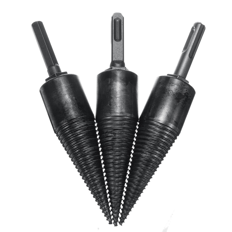 () 32mm High Speed Steel Firewood Splitting Drill Bit Hard Wood Cone Splitter