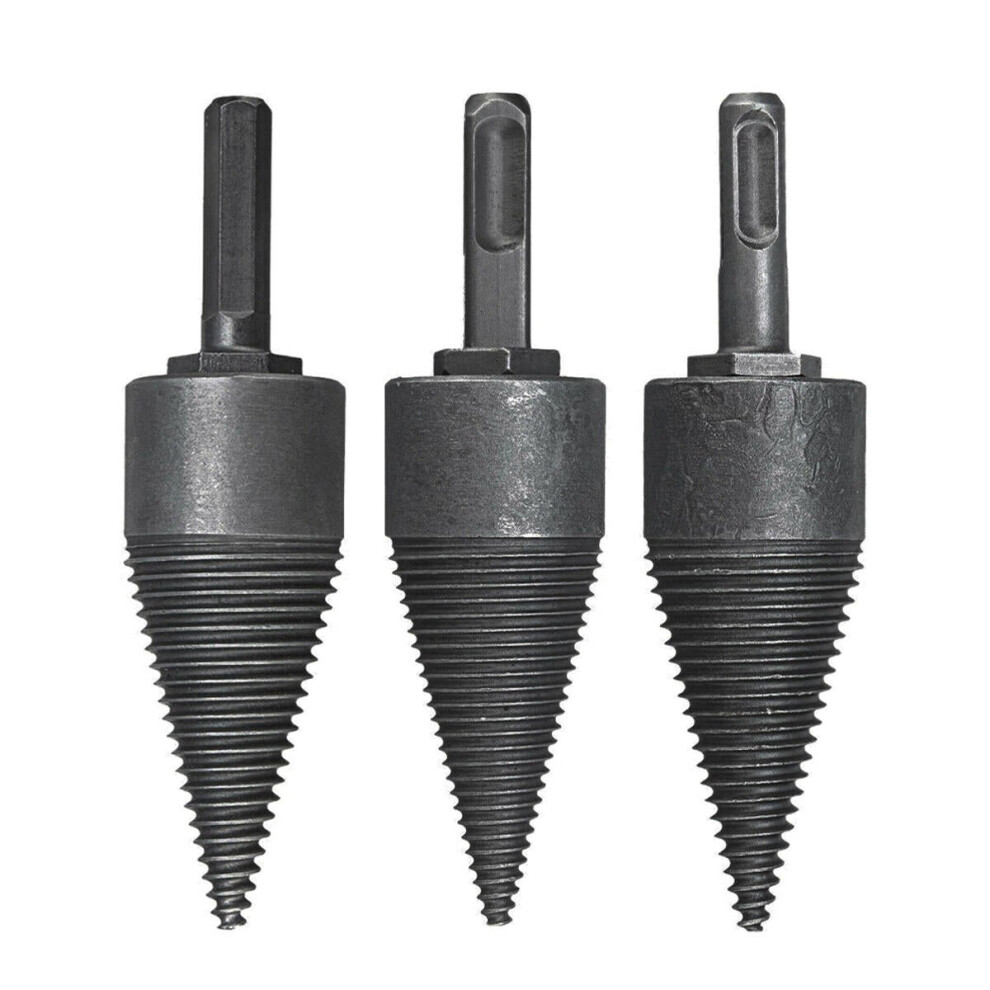 () 32mm Household Splitter Drill Bit L140mm Square Round Hex Shank Steel Kindling Firewood For Hand