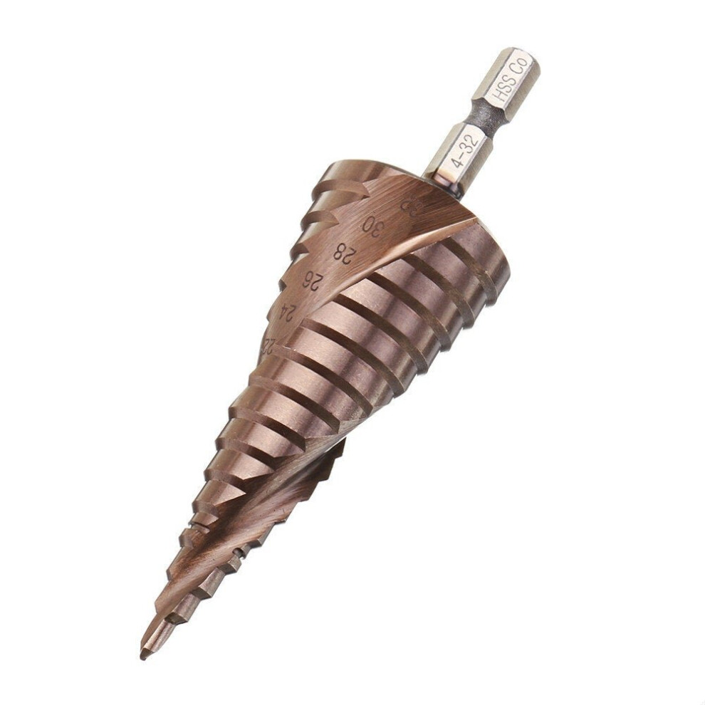 () 3-12/4-20/4-32mm M35 Cobalt Step Drill Bit 1/4 Inch Hex Shank HSS-Co Step Drill Bit