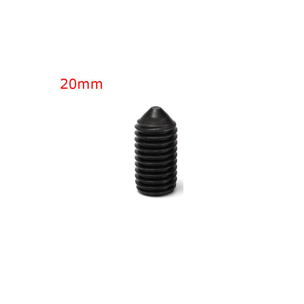 (20mm) 20Pcs Black 12.9 Grade M12 HEX Socket Set Core Point Grub Screws