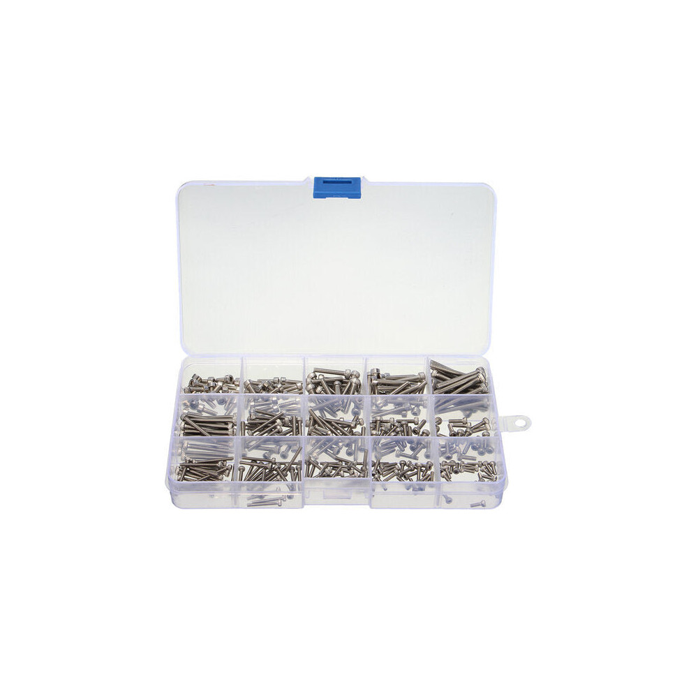 M2/M2.5/M3 Stainless Hex Socket Cap Head Screws Allen Bolt Nut Assortment Kit 300Pcs 3654659463418
