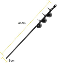 () 4/4.6/5/8cm Gardening Plant Auger Drill Bit Farm Vegetable Short Rod Earth Post Hole Digger Tools