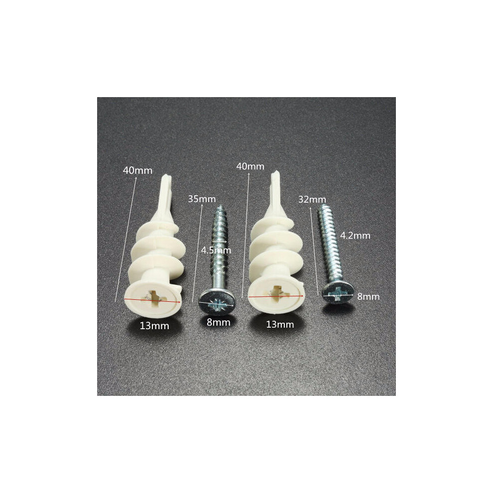 (35mm) 10Pcs Nylon Plate Board Cavity Wall Plug Fixing Speed G Anchor With Screws