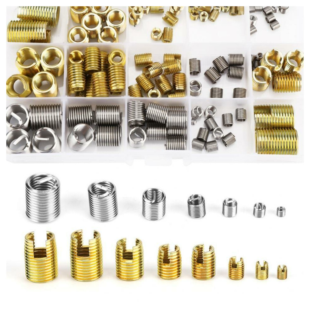 116Pcs Self-Tapping Thread Slotted Sheath And Wire Threaded Jacket Combination Thread Repair Assortment Kit M3-M12 3654659460073