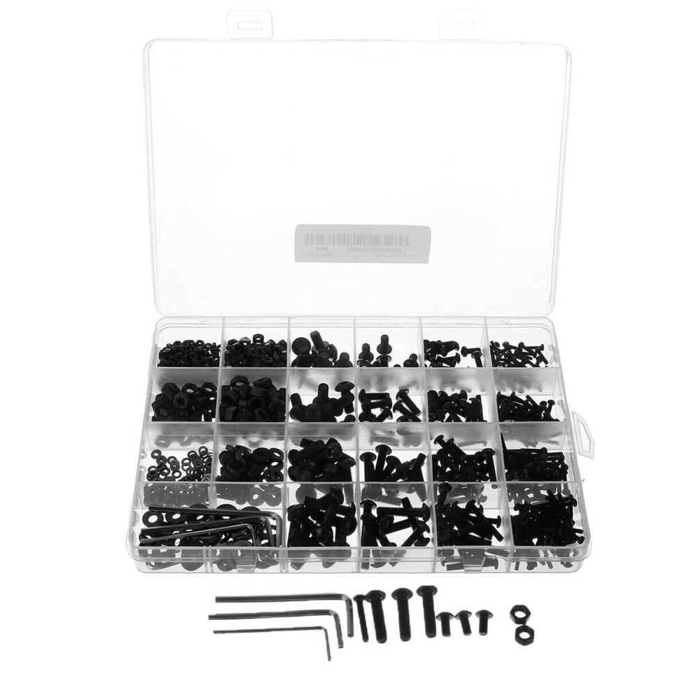 1060Pcs M2 M3 M4 M5 Hex Socket Screw Set Carbon Steel Semicircular Head Screws 3654659459787