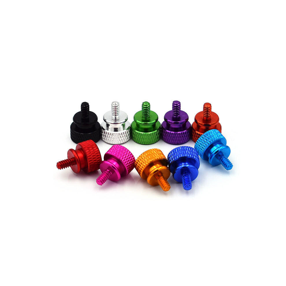 (Lightblue) 10Pcs M3 Aluminum Alloy Computer Case Thumbscrews Side Panel Hard Disk Hand Screw Knurling Thumb Screws Nails 6112212018026