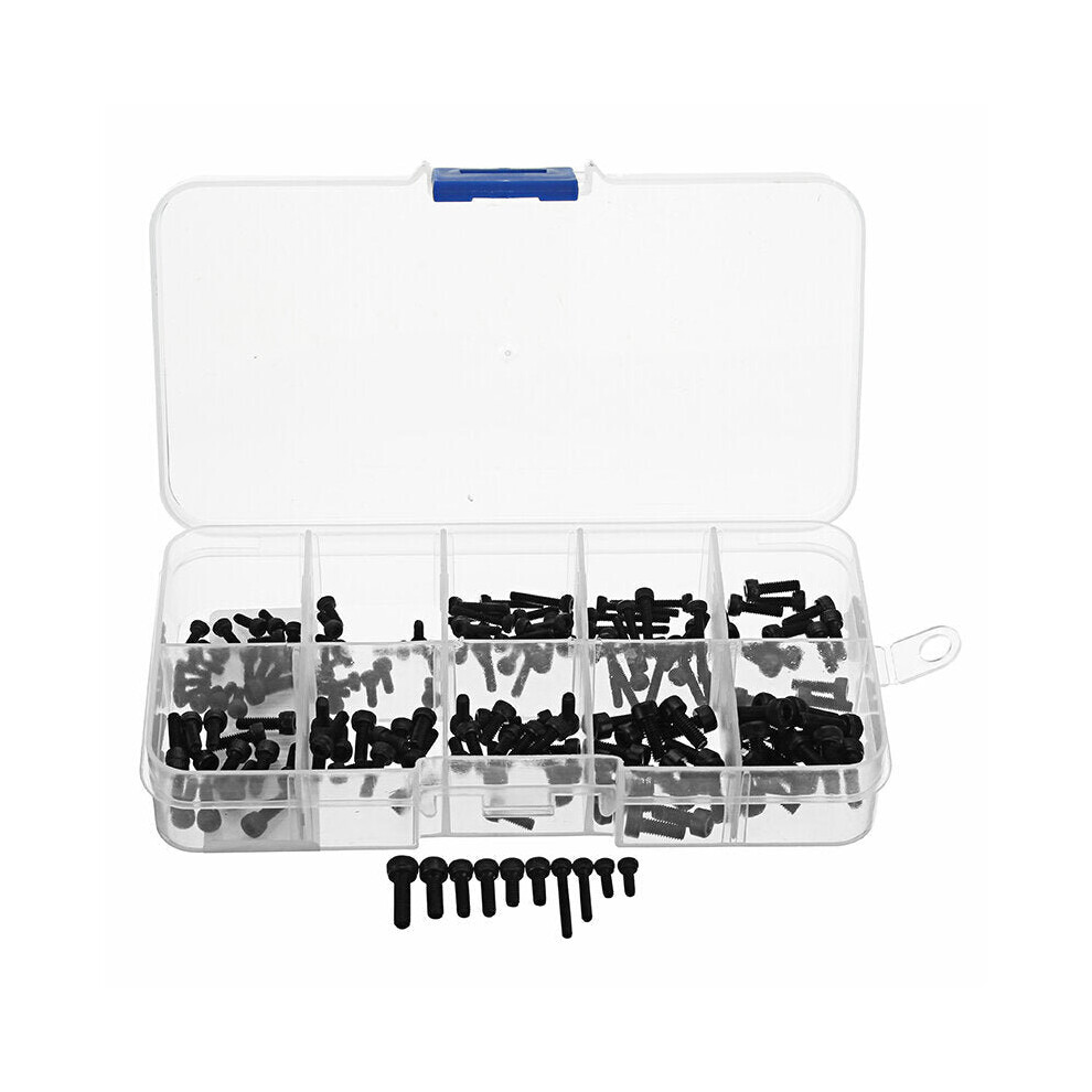 240Pcs M2/M2.5/M3 Hex Socket Head Cap Screws Carbon Steel Assortment Kit 3654659270399