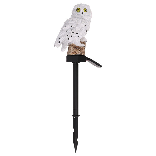 (White) Solar Powered Garden LED Owl Lights Waterproof