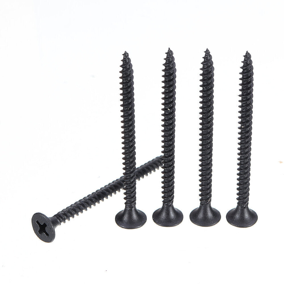 350Pcs M3.5 Cross Black Recessed Flat Head Self Tapping Ash Phosphorus Drywall Metric Threaded Wood Screw Nail Bolt