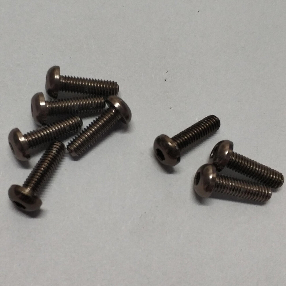 (Gray) 10Pcs M314mm Hex Socket Screws Round Head Cap Screw 7075 Aluminum Alloy 3654659467416