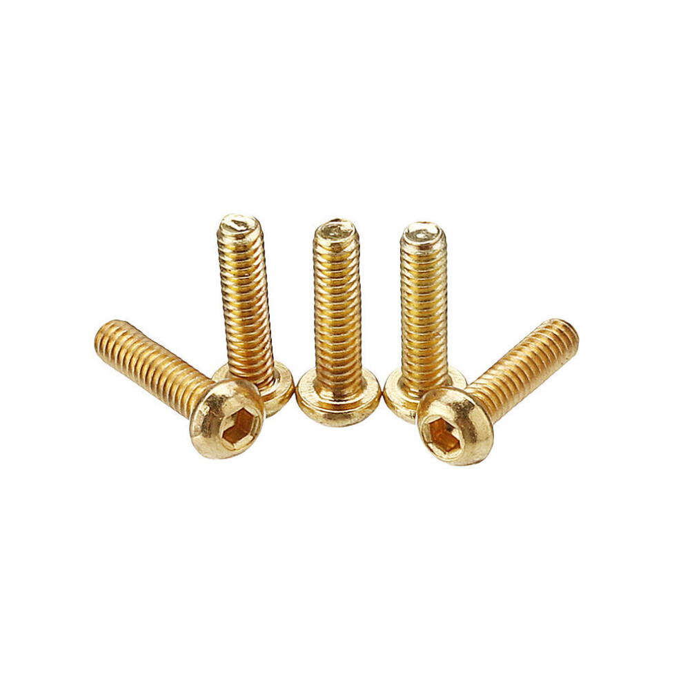 (12mm) 50Pcs Titanium Plated M2 Hex Socket Button Head Screws Alloy Steel 12.9 Grade Screw Bolt M2*8