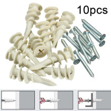 (4.2x25mm) 10Pcs Nylon Plate Board Cavity Wall Plug Fixing Speed A Anchor With Screws