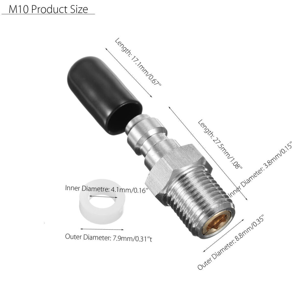 (M10) Threads Pcp Fill Nipple Stainless Steel 8Mm Air Tank One Way Foster Fitting Screwed Joint 6112212022788