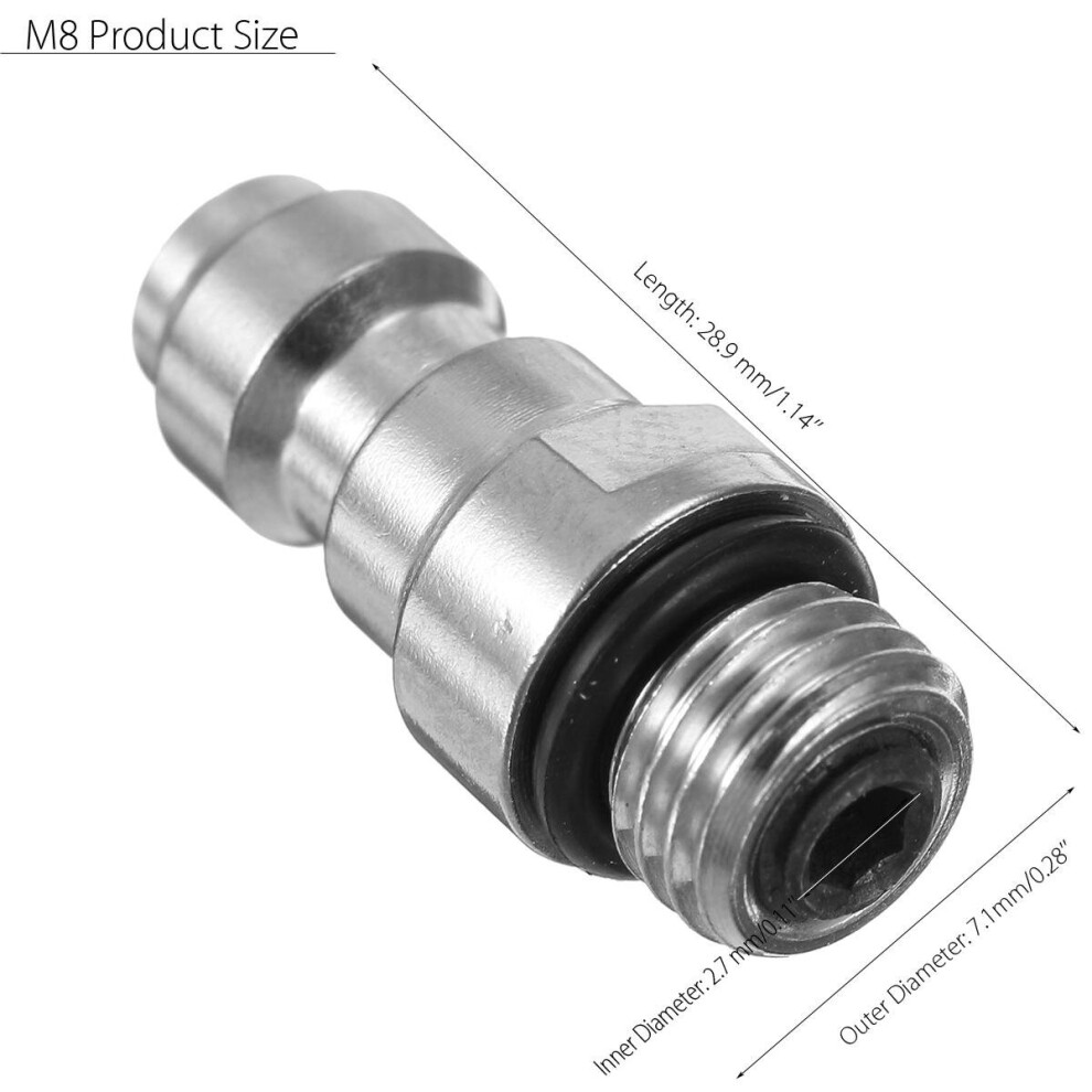 (M8) Threads Pcp Fill Nipple Stainless Steel 8Mm Air Tank One Way Foster Fitting Screwed Joint 3654657596989