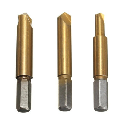 3pcs Rigid Titanium Broken Screw Bolts Extractor Easy Out Screw Remover 2