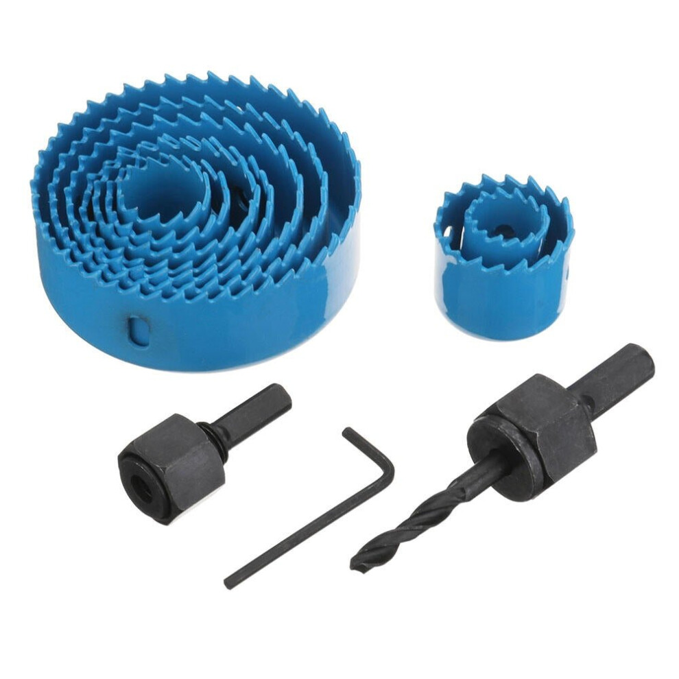 () 12pcs 19-127mm Hole Saw Cutter Drill Bit Kit Hole Drill Tool for Wood Plasterboard PVC Pipe