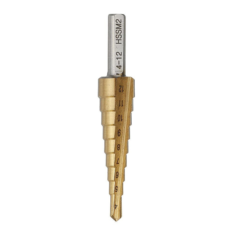 () 4-12/4-20/4-32mm HSS 6542 Titanium Coated Step Drill Bit Triangle Shank