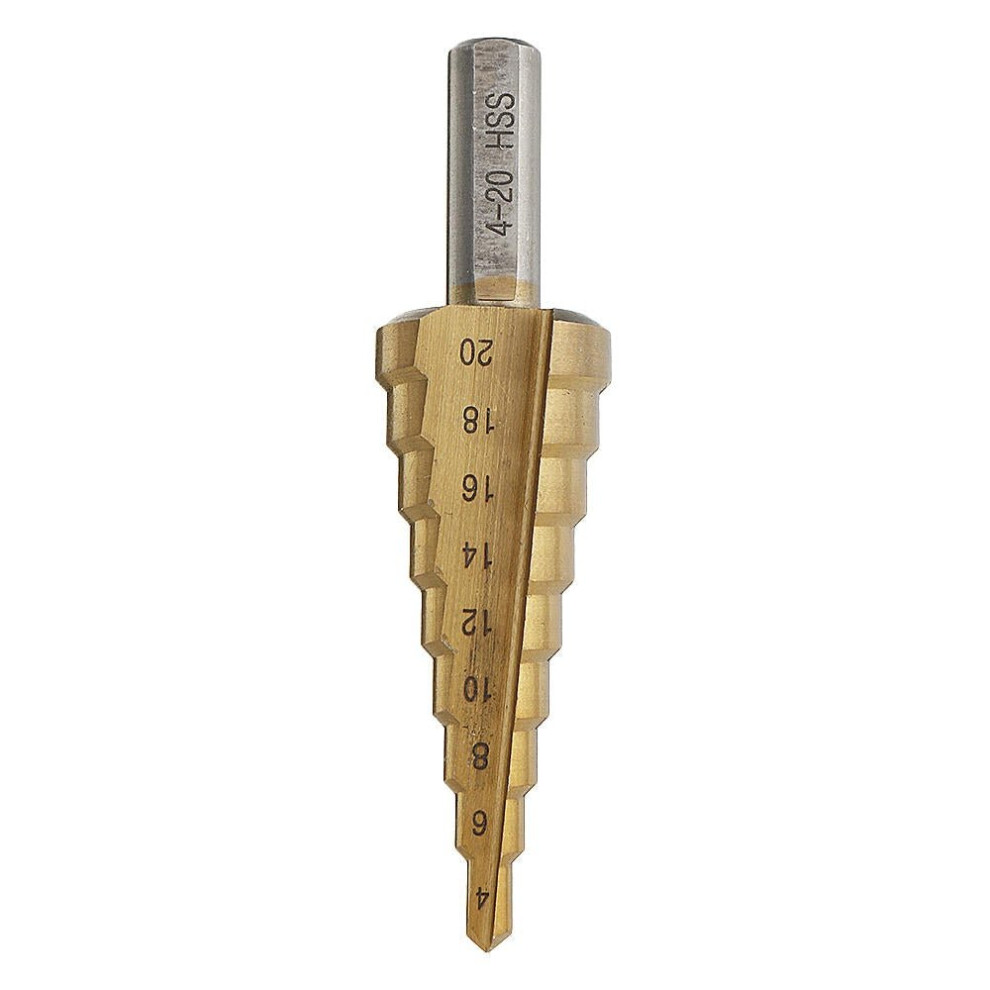 () 4-12/4-20/4-32mm HSS 6542 Titanium Coated Step Drill Bit Triangle Shank