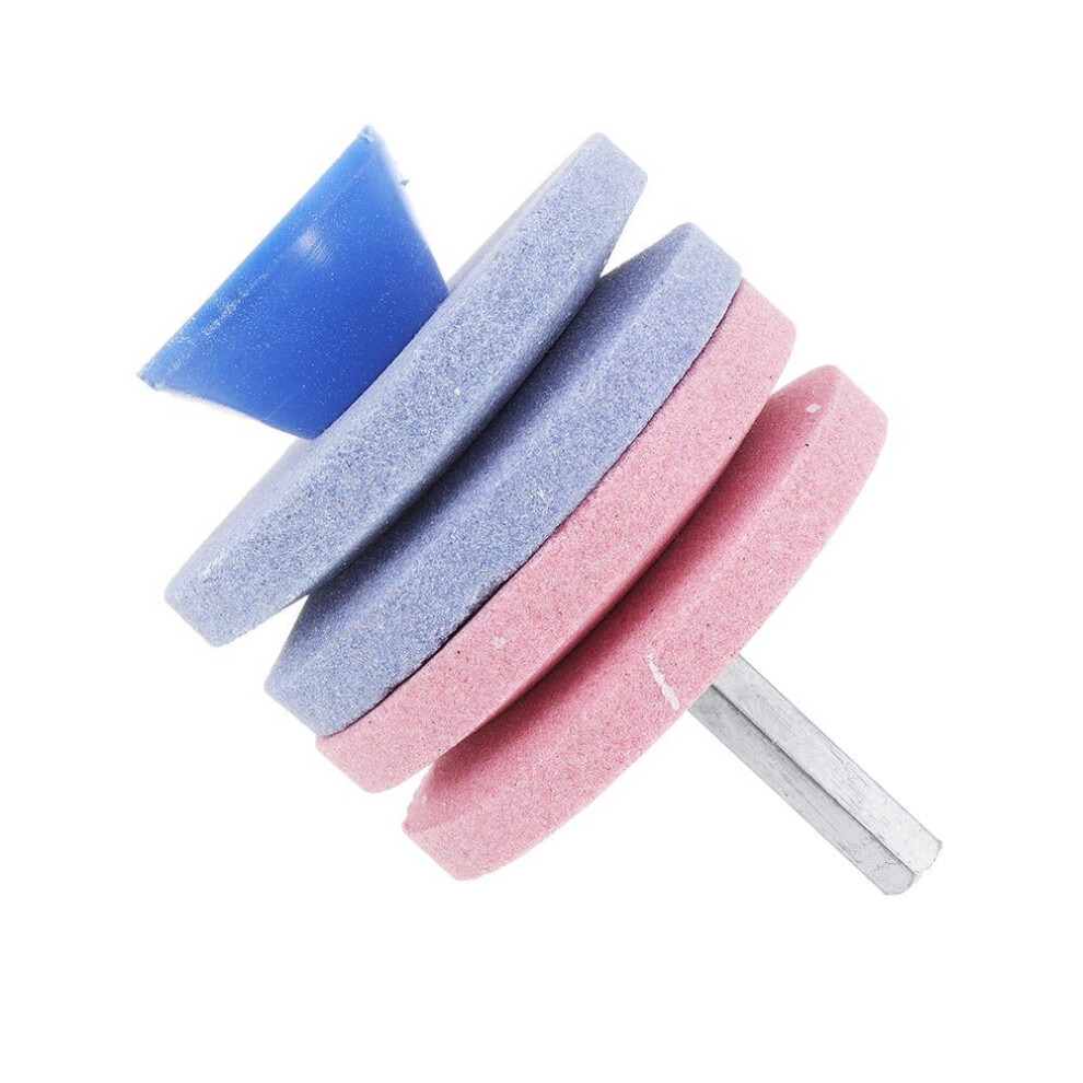 (blue&pink) 2 or 4 Layers Grinding Wheel Lawn Mower Sharpener Lawnmower Blade Sharpen Stone